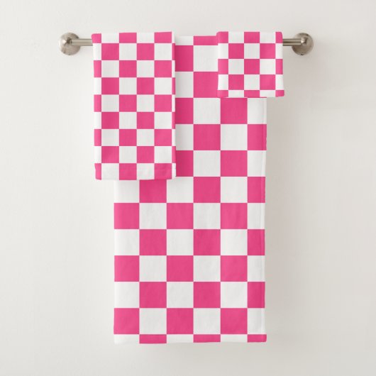 Pink and White Checkered Print バスタオルセット (インサイチュ)