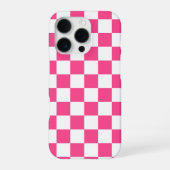 Pink and White Checkered Print iPhoneケース (裏面)