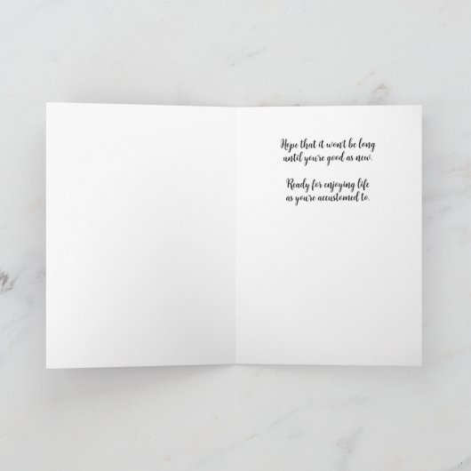 Pink and White Chrysanthemum Bouquet Get Well カード (内部)