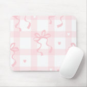 Pink and White Coquette Themed Mouse Pad マウスパッド (マウス)