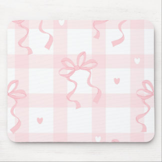 Pink and White Coquette Themed Mouse Pad マウスパッド
