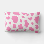 Pink and White Cow Print Pillow ランバークッション (裏面)