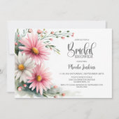 Pink and White Daisies Bridal Shower 招待状 (正面)
