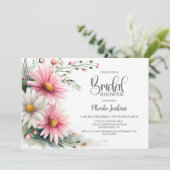 Pink and White Daisies Bridal Shower 招待状 (スタンド正面)