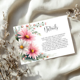 Pink and White Daisies Wedding Details エンクロージャーカード