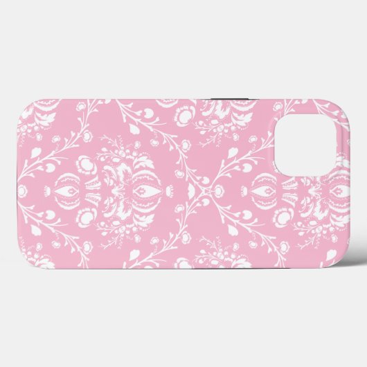 Pink and White Damask Case-Mate iPhoneケース (裏面 (横))