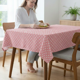 Pink and White Elegant Pattern Dining Tablecloth テーブルクロス