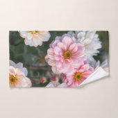 Pink and White Floral Towel Set バスタオルセット (ハンドタオル)