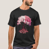 pink and white flowers cherry blossom tree of life tシャツ (正面)