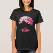 pink and white flowers cherry blossom tree of life tシャツ (正面)