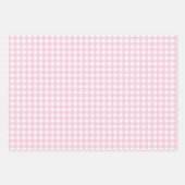 Pink and White Gingham ラッピングペーパーシート (正面3)