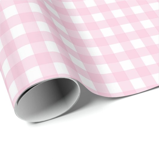 Pink and White Gingham ラッピングペーパー (ロールコーナー)