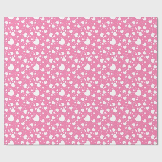 Pink and White Hearts Wrapping Paper  ラッピングペーパー (フラット)