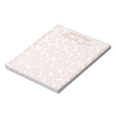 Pink and White Leopard Print With Name ノートパッド (回転)