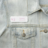Pink and white Makeup Artist Employee Name Badge 名札 (インサイチュ)