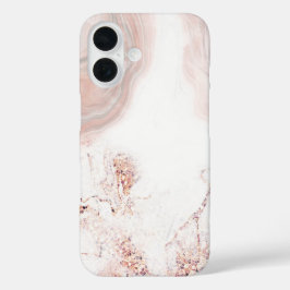 Pink and White Marble Pattern iPhone Case iPhone 16ケース