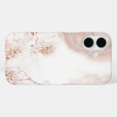 Pink and White Marble Pattern iPhone Case Case-Mate iPhoneケース (裏面 (横))