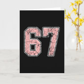 Pink And White Number 67 Jersey Player Uniform #67 カード (黄色い花)