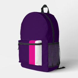 Pink and White on Navy プリントバックパック