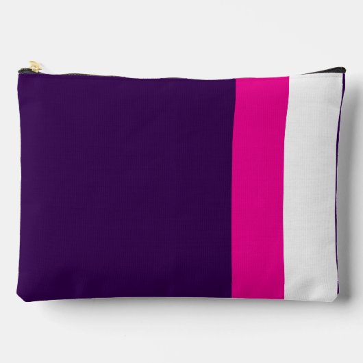 Pink and White on Navy Large アクセサリーポーチ (正面)