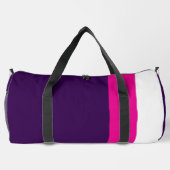 Pink and White on Navy Large ダッフルバッグ (裏面)