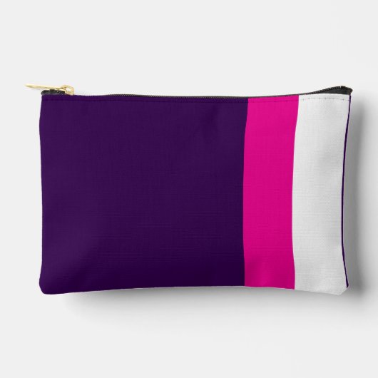 Pink and White on Navy Small アクセサリーポーチ (正面)