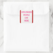 Pink and White Open Minded People  スクエアシール (バッグ)