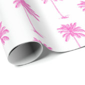 Pink and White Palm Palmetto Tree ラッピングペーパー (ロールコーナー)