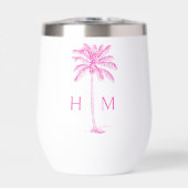 Pink and White Palm Palmetto Tree Monogram (正面)