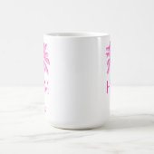  Pink and White Palm Palmetto Tree Monogram コーヒーマグカップ (中央)