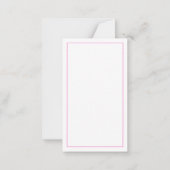 Pink and White Palm Palmetto Tree Monogram ノートカード (裏面)