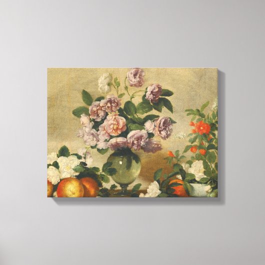 Pink and White Peony Flowers (Peonies Still Life) キャンバスプリント (正面)