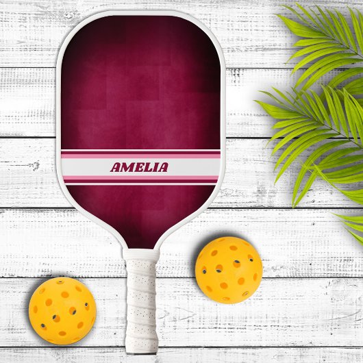 Pink and White Personalized Pickleball Paddle ピックルボールラケット