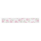 Pink and White Playful Floral Pattern グログランリボン (正面)