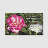 Pink and White Roses Photo Happiness Quote Magnet (正面)