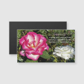 Pink and White Roses Photo Happiness Quote Magnet (正面/裏面)