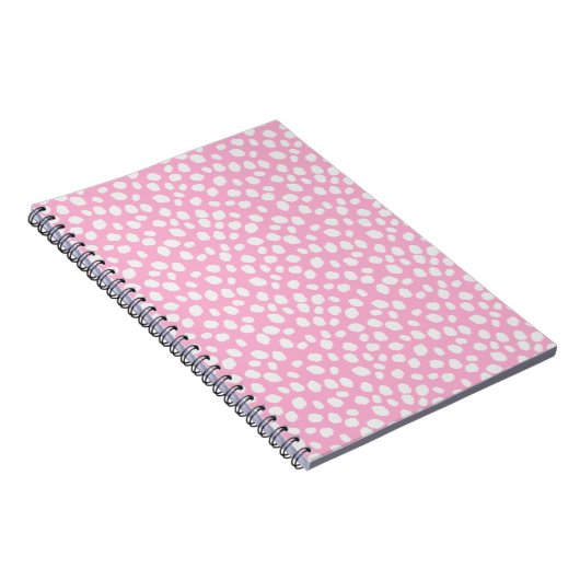 Pink and white spotty pattern notebook ノートブック (右側)