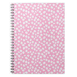 Pink and white spotty pattern notebook ノートブック