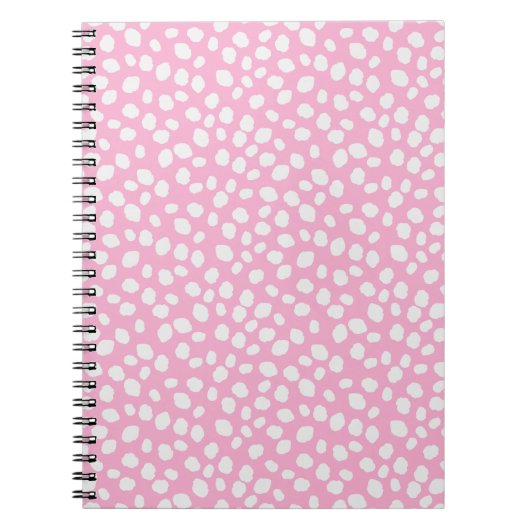Pink and white spotty pattern notebook ノートブック (正面)