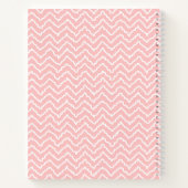 Pink And White Squiggly Chevron Zigzag With Name ノートブック (裏面)