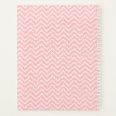 Pink And White Squiggly Chevron Zigzag With Name プランナー手帳 (裏面)
