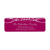 Pink and White String Lights差出人住所 ラベル (正面)