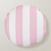 Pink and White Striped | Cabana Outdoor Pillow ラウンドクッション (裏面)