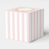 Pink and White Striped Paris Glam フェイバーボックス (正面サイド)