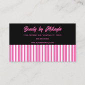 Pink and White Stripes Beauty Style Salon 名刺 (正面)