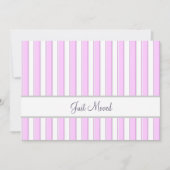 Pink and White Stripes Editable Script New Address 案内状 (正面)