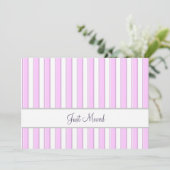 Pink and White Stripes Editable Script New Address 案内状 (スタンド正面)