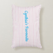 Pink and white stripes squared アクセントクッション (正面(垂直))