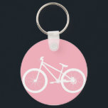 Pink and White Vintage Bicycle Keychain キーホルダー<br><div class="desc">Pink and White Vintage Bicycle Keychain A white vintage bicycle on a pink background. It preppy,  cute and feminine. It is perfect for anyone who likes to bike or someone who loves the outdoors.</div>