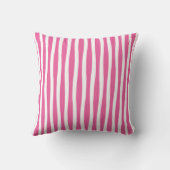 Pink and White Wavy Stripe Throw Pillow クッション (裏面)